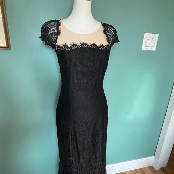 Vintage Evening by ABS Allen Schwartz Black Tie Lace Formal Gown Size 6 prom - Picture 5 of 14